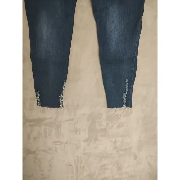 Ashley Stewart, Womens Jeans, Blue, Size 14, Stretchy, Tappered Leg, Distressed - Picture 12 of 13